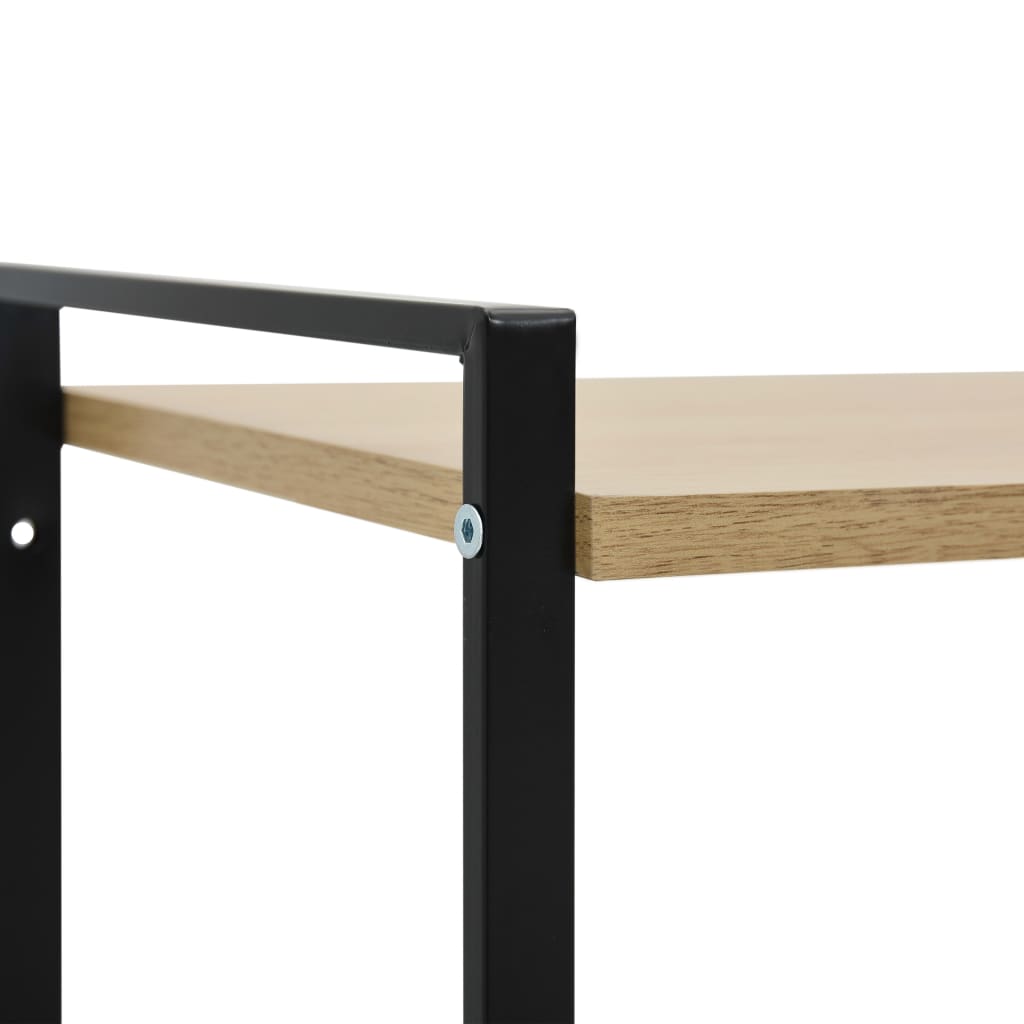 vidaXL Book Shelf | Black and Oak | Engineered wood, Steel | Compact