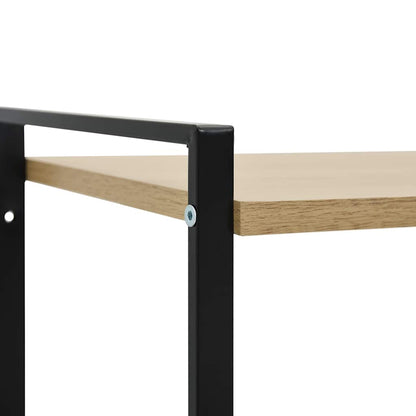 288231 vidaXL 2-Layer Book Shelf Black and Oak 52x28x59 cm Engineered Wood