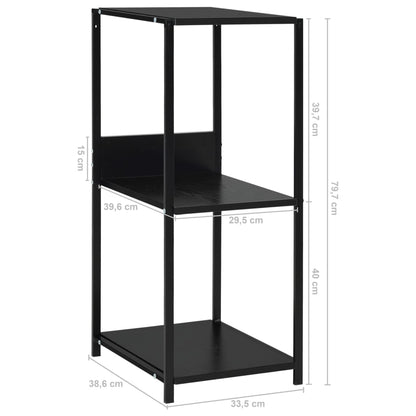 288232 vidaXL Small Straight Book Shelf Black 33,5x39,6x79,7 cm Engineered Wood