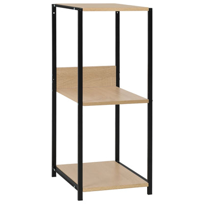 288233 vidaXL Small Straight Book Shelf Black and Oak 33,5x39,6x79,7 cm Engineered Wood