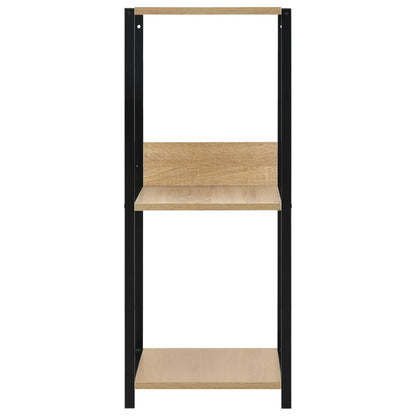 288233 vidaXL Small Straight Book Shelf Black and Oak 33,5x39,6x79,7 cm Engineered Wood