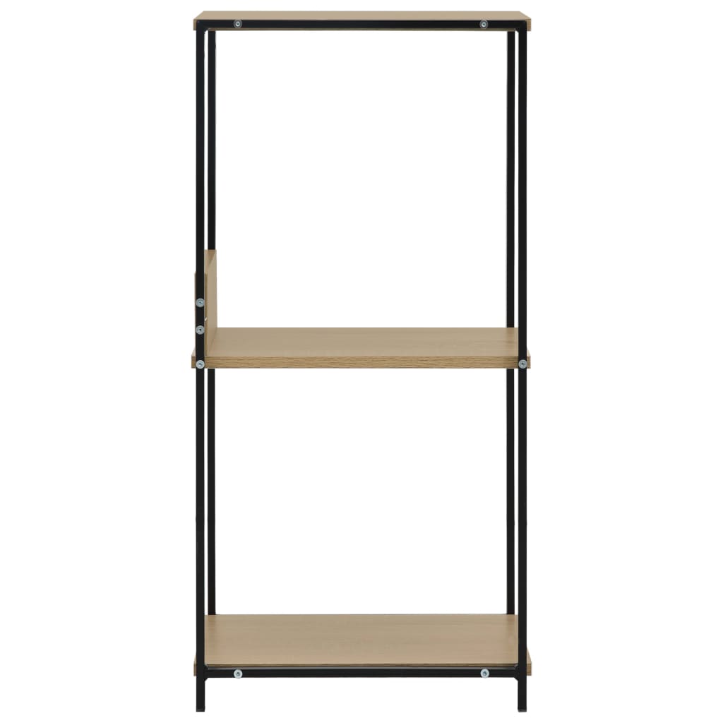 288233 vidaXL Small Straight Book Shelf Black and Oak 33,5x39,6x79,7 cm Engineered Wood