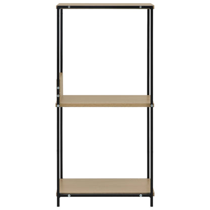 288233 vidaXL Small Straight Book Shelf Black and Oak 33,5x39,6x79,7 cm Engineered Wood