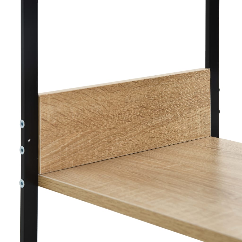 288233 vidaXL Small Straight Book Shelf Black and Oak 33,5x39,6x79,7 cm Engineered Wood