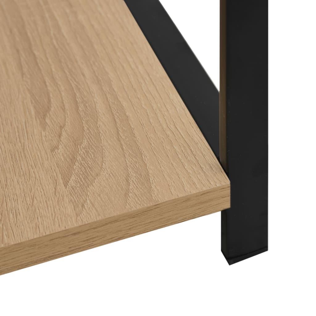 288233 vidaXL Small Straight Book Shelf Black and Oak 33,5x39,6x79,7 cm Engineered Wood
