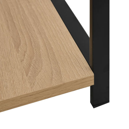 288233 vidaXL Small Straight Book Shelf Black and Oak 33,5x39,6x79,7 cm Engineered Wood
