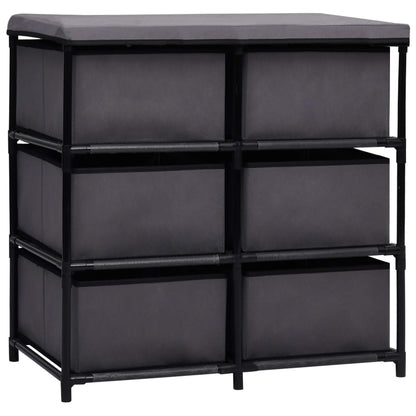 vidaXL Storage Cabinet with 6 Drawers 55x29x55 cm Grey Steel