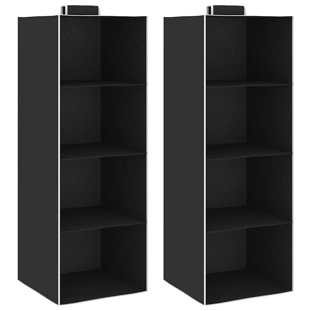vidaXL Hanging Closet Organisers 2 pcs with 4 Shelves Fabric