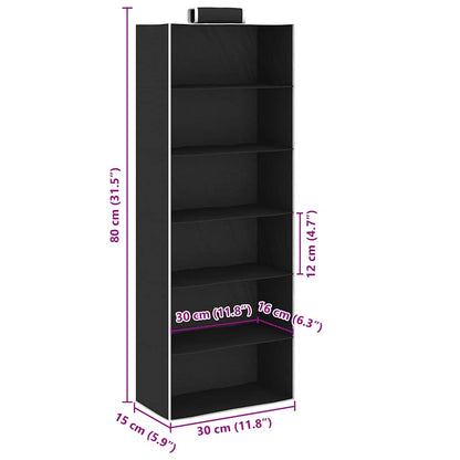 vidaXL Hanging Closet Organisers 2 pcs with 6 Shelves Fabric