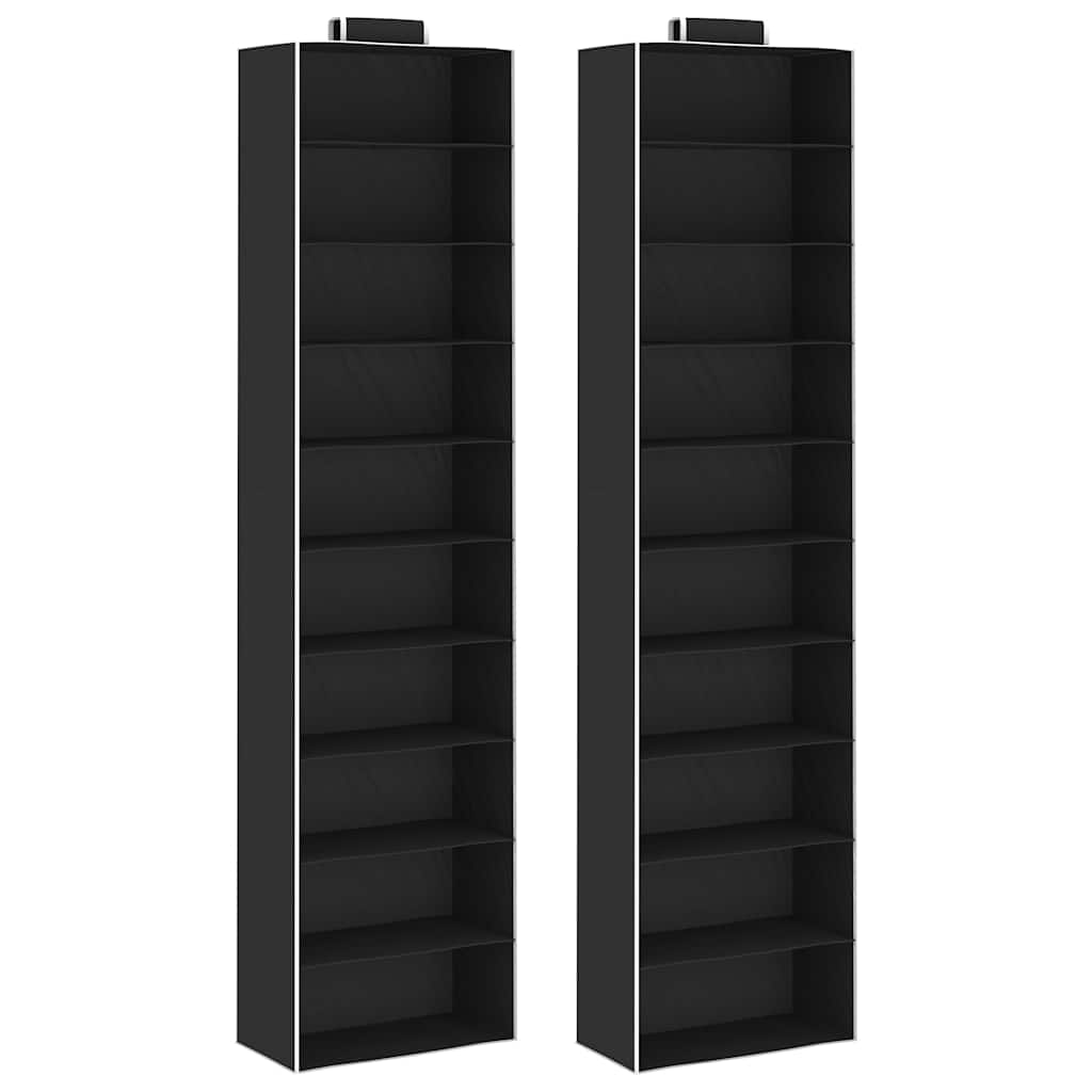 vidaXL Hanging Closet Organisers 2 pcs with 10 Shelves Fabric