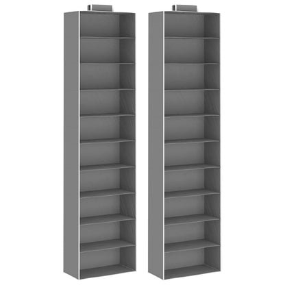 vidaXL Hanging Closet Organisers 2 pcs with 10 Shelves Fabric