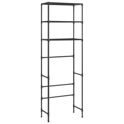 288329 vidaXL 3-Tier Storage Rack over Toilet Black 53x28x169 cm