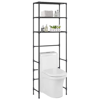 288329 vidaXL 3-Tier Storage Rack over Toilet Black 53x28x169 cm