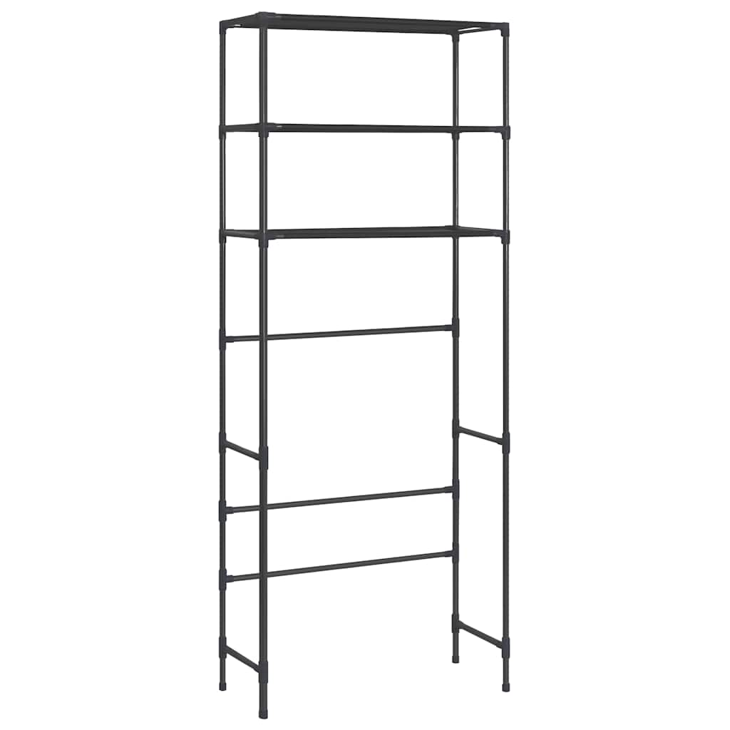 288330 vidaXL 3-Tier Storage Rack over Laundry Machine Black 69x28x169 cm