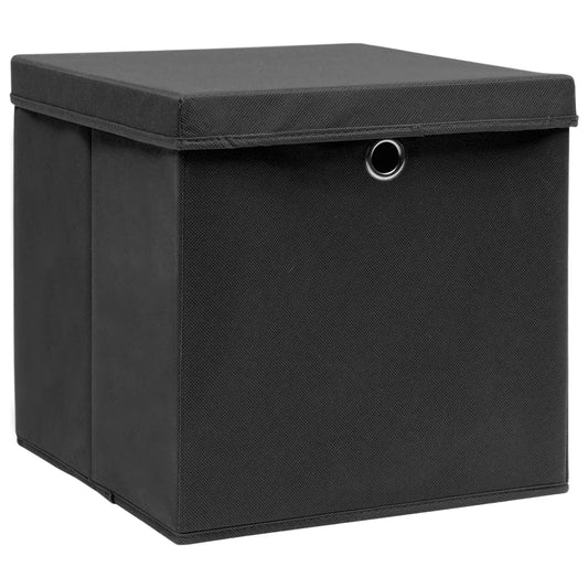 vidaXL Storage Box |  Set of 10 | Black | Non-woven fabric (100% polyester)