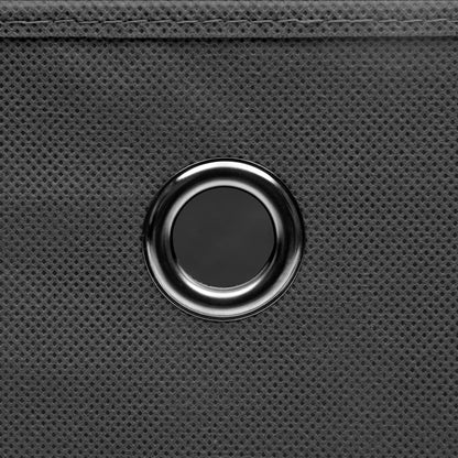 vidaXL Storage Boxes with Lids 10 pcs Grey 32x32x32 cm Fabric