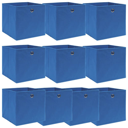 vidaXL Storage Boxes 10 pcs Blue 32x32x32 cm Fabric