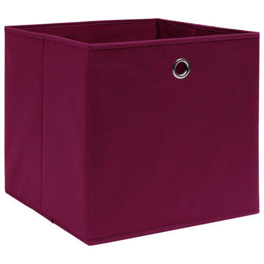 vidaXL Storage Boxes 10 pcs Dark Red 32x32x32 cm Fabric