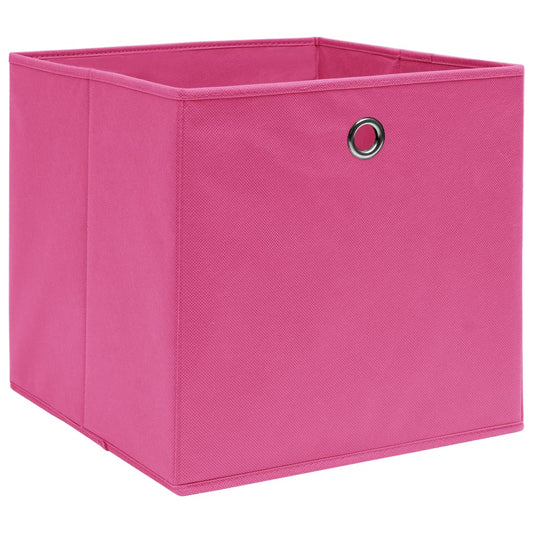vidaXL Storage Box | Set of 4 | Pink | Non-woven fabric (100% polyester)