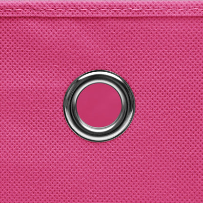 vidaXL Storage Boxes with Lids 4 pcs Pink 32x32x32 cm Fabric