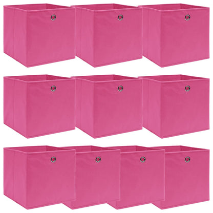 vidaXL Storage Boxes 10 pcs Pink 32x32x32 cm Fabric