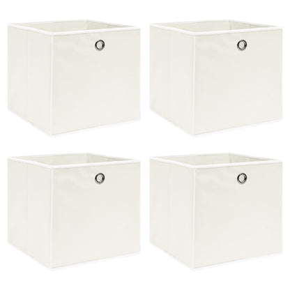 vidaXL Storage Boxes 4 pcs White 32x32x32 cm Fabric