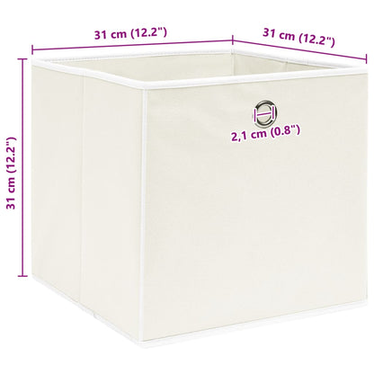 vidaXL Storage Boxes 10 pcs White 32x32x32 cm Fabric