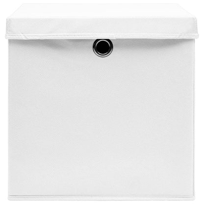 vidaXL Storage Box | Set of 10 | White | Non-woven fabric (100% polyester)