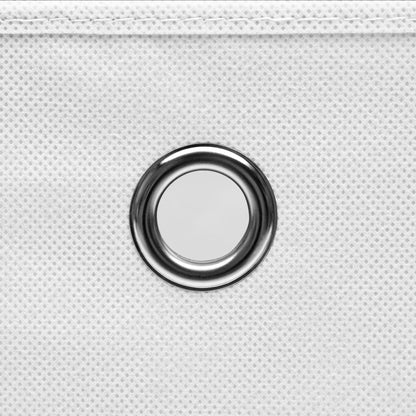 vidaXL Storage Box | Set of 10 | White | Non-woven fabric (100% polyester)
