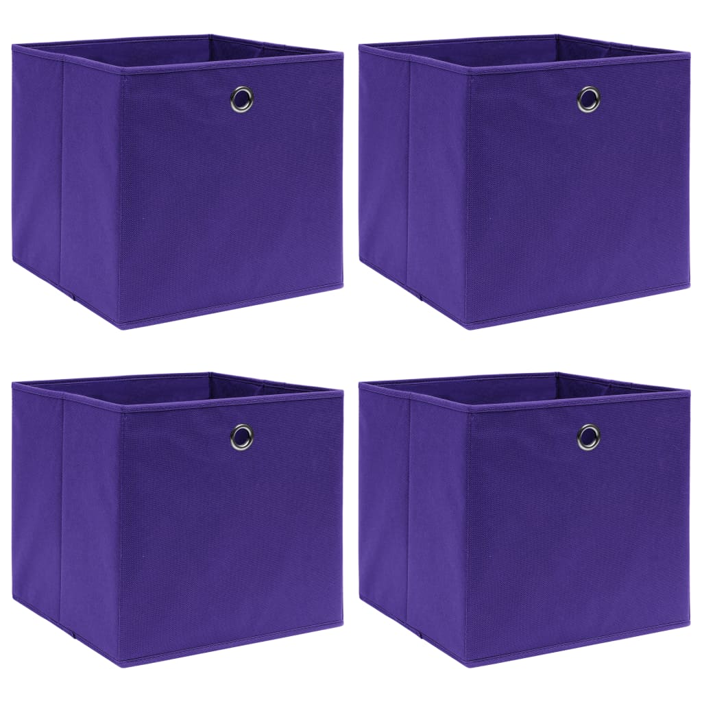 vidaXL Storage Boxes 4 pcs Purple 32x32x32 cm Fabric