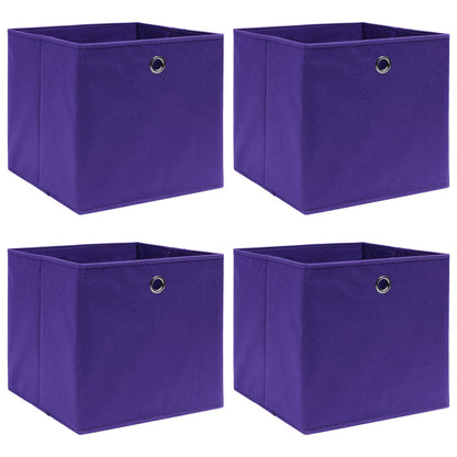 vidaXL Storage Boxes 4 pcs Purple 32x32x32 cm Fabric