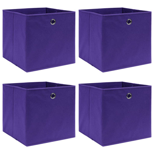 vidaXL Storage Boxes 4 pcs Purple 32x32x32 cm Fabric
