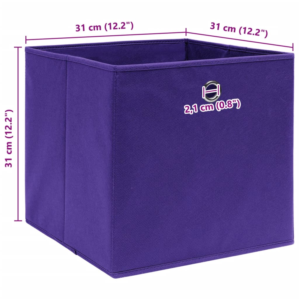 vidaXL Storage Boxes 4 pcs Purple 32x32x32 cm Fabric