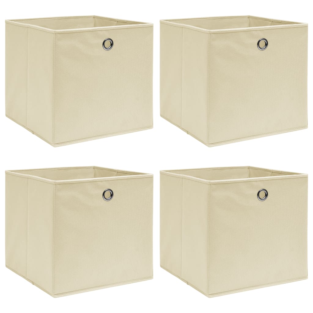 vidaXL Storage Boxes 4 pcs Cream 32x32x32 cm Fabric