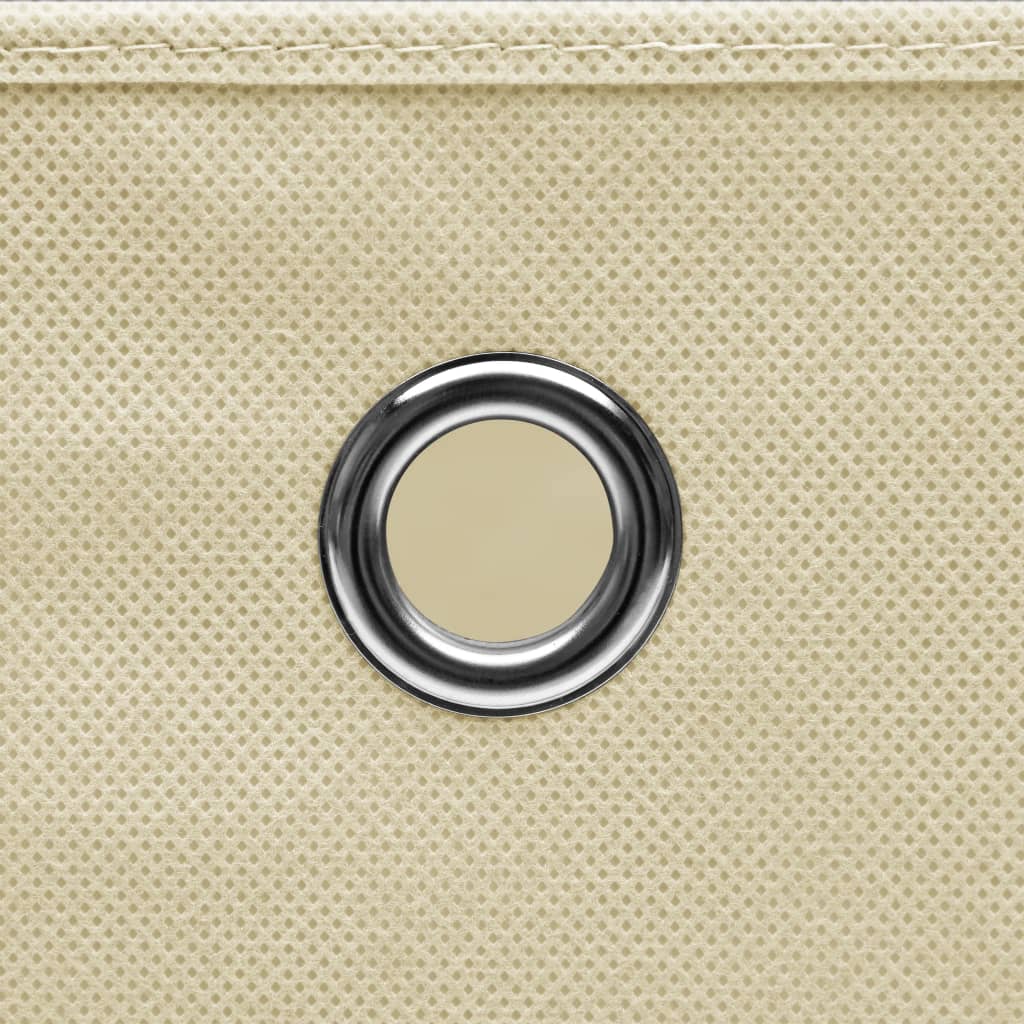 vidaXL Storage Boxes with Lid 10 pcs Cream 32x32x32 cm Fabric