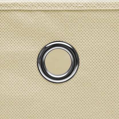 vidaXL Storage Boxes with Lid 10 pcs Cream 32x32x32 cm Fabric