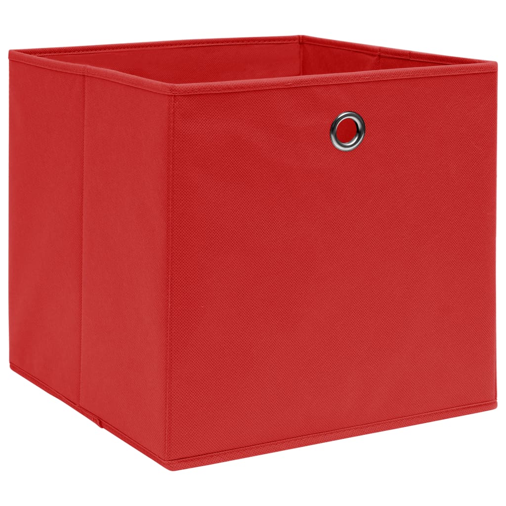 vidaXL Storage Boxes 10 pcs Red 32x32x32 cm Fabric