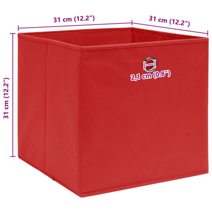 vidaXL Storage Boxes 10 pcs Red 32x32x32 cm Fabric