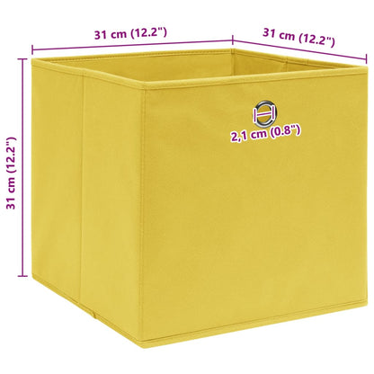 vidaXL Storage Boxes 10 pcs Yellow 32x32x32 cm Fabric