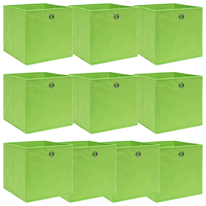 vidaXL Storage Boxes 10 pcs Green 32x32x32 cm Fabric