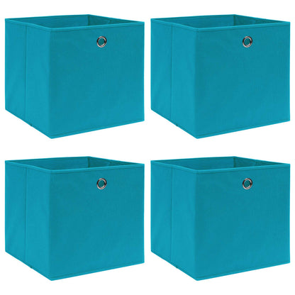 vidaXL Storage Box | Set of 4 | Baby blue | Non-woven fabric (100% polyester)
