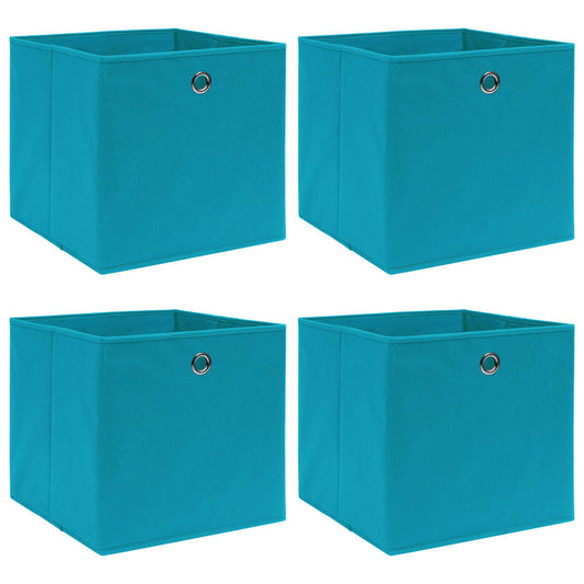 vidaXL Storage Box | Set of 4 | Baby blue | Non-woven fabric (100% polyester)
