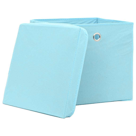 vidaXL Storage Box | Set of 4 | Baby Blue | Non-Woven Fabric (100% Polyester)
