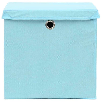 vidaXL Storage Box | Set of 4 | Baby Blue | Non-Woven Fabric (100% Polyester)