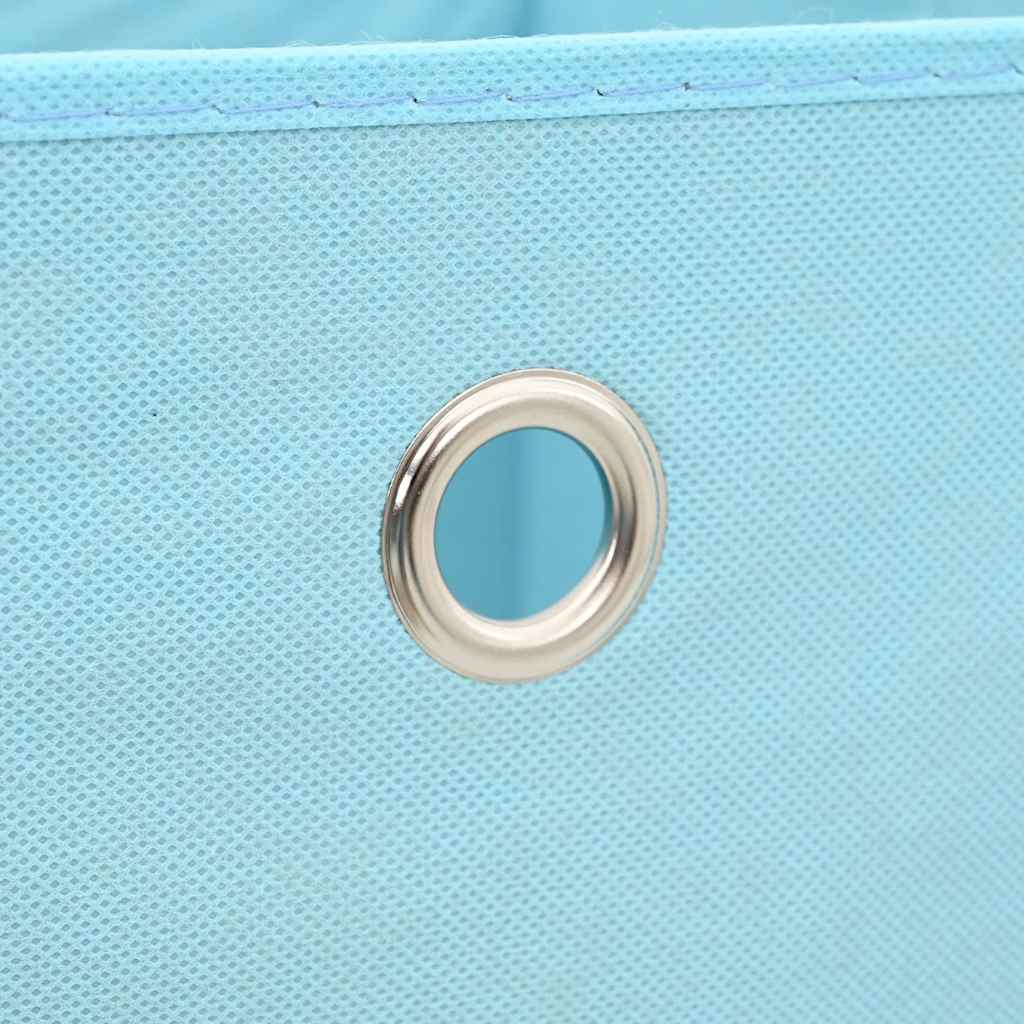 vidaXL Storage Box | Set of 4 | Baby Blue | Non-Woven Fabric (100% Polyester)