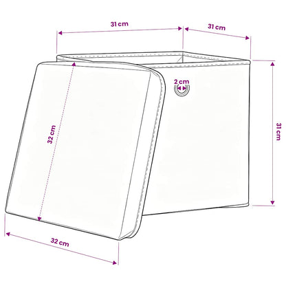 vidaXL Storage Box | Set of 4 | Baby Blue | Non-Woven Fabric (100% Polyester)