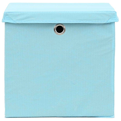 vidaXL Storage Boxes with Lids 4 pcs Baby Blue 32x32x32 cm Fabric