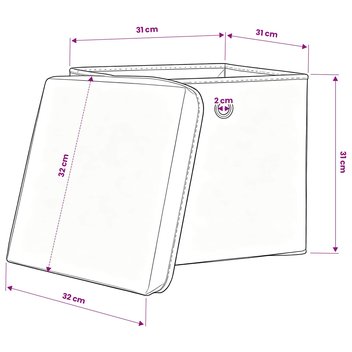vidaXL Storage Boxes with Lids 4 pcs Baby Blue 32x32x32 cm Fabric