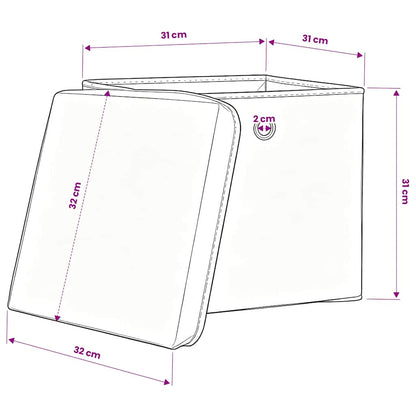 vidaXL Storage Box | Set of 10 | Baby Blue | Non-woven fabric (100% polyester)