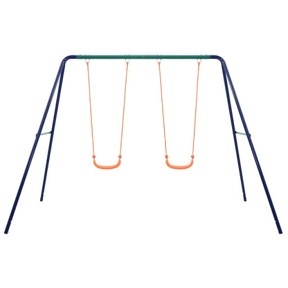 92318 vidaXL Swing Set with 2 Seats Steel